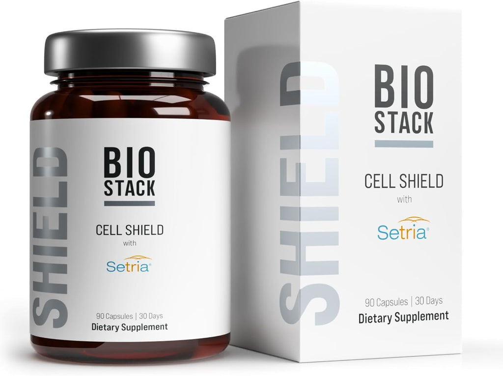 BIOSTACK Cell Shield con Setria Glutathione | Suplemento liposomal con Vitamina C, Cúrcuma y Complejo C3 de Curcumina | L-Glutatión Reducido Puro 500mg