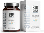 BIOSTACK Cell Shield con Setria Glutathione | Suplemento liposomal con Vitamina C, Cúrcuma y Complejo C3 de Curcumina | L-Glutatión Reducido Puro 500mg