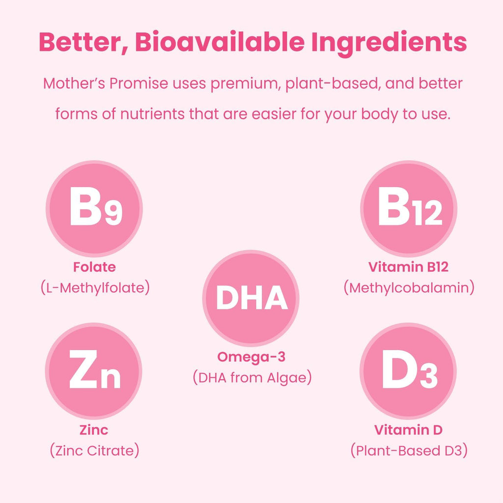 Mother's Promise Gominolas prenatales veganas con DHA | 120 gominolas
