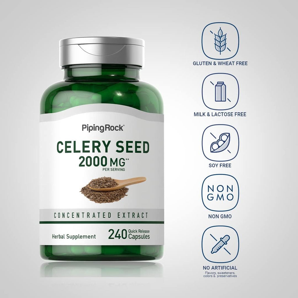 Piping Rock Celery Seed Extract Capsules, 240 Capsules