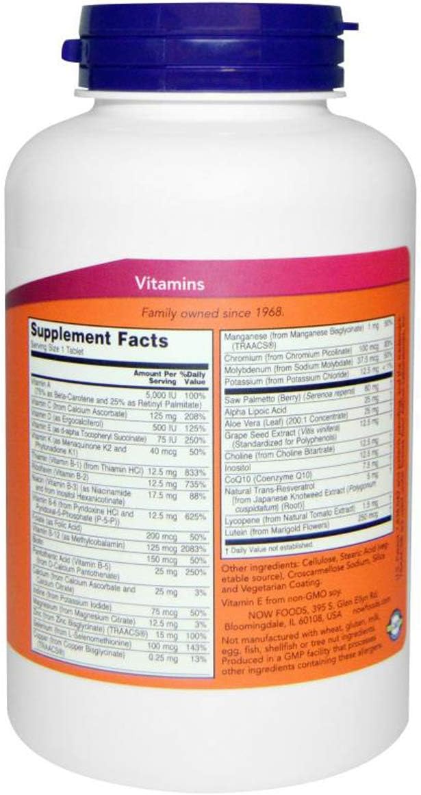 NOW Foods ADAM Multivitamínico para Hombres 60 Comprimidos