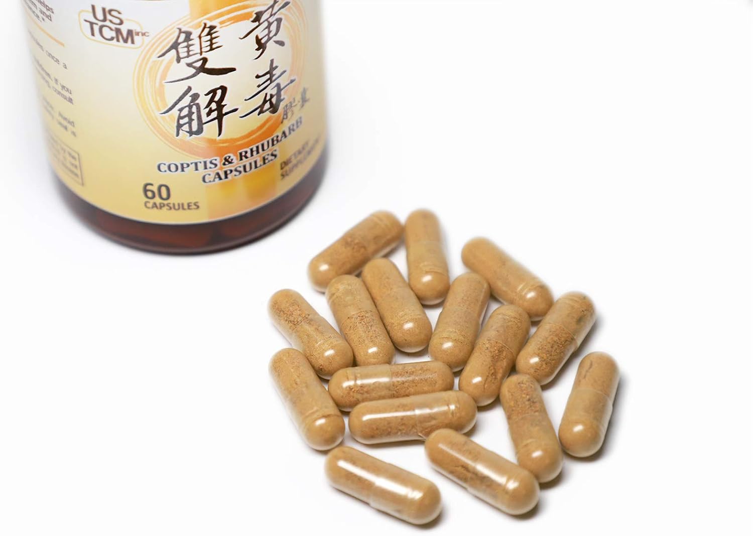Coptis Rhubarb Capsules - 60 Cápsulas Vegetales - 500mg - USTCM