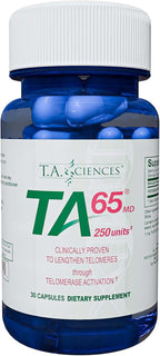 T.A. Sciences TA-65 Telomere Activation Supplement, 2.5 Times Potency Telomerase, 30 Cápsulas
