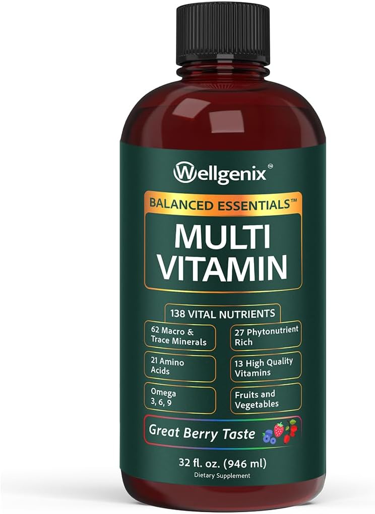 Wellgenix Balanced Essentials Multivitamínico Líquido, 3-Pack, 946 ml cada uno
