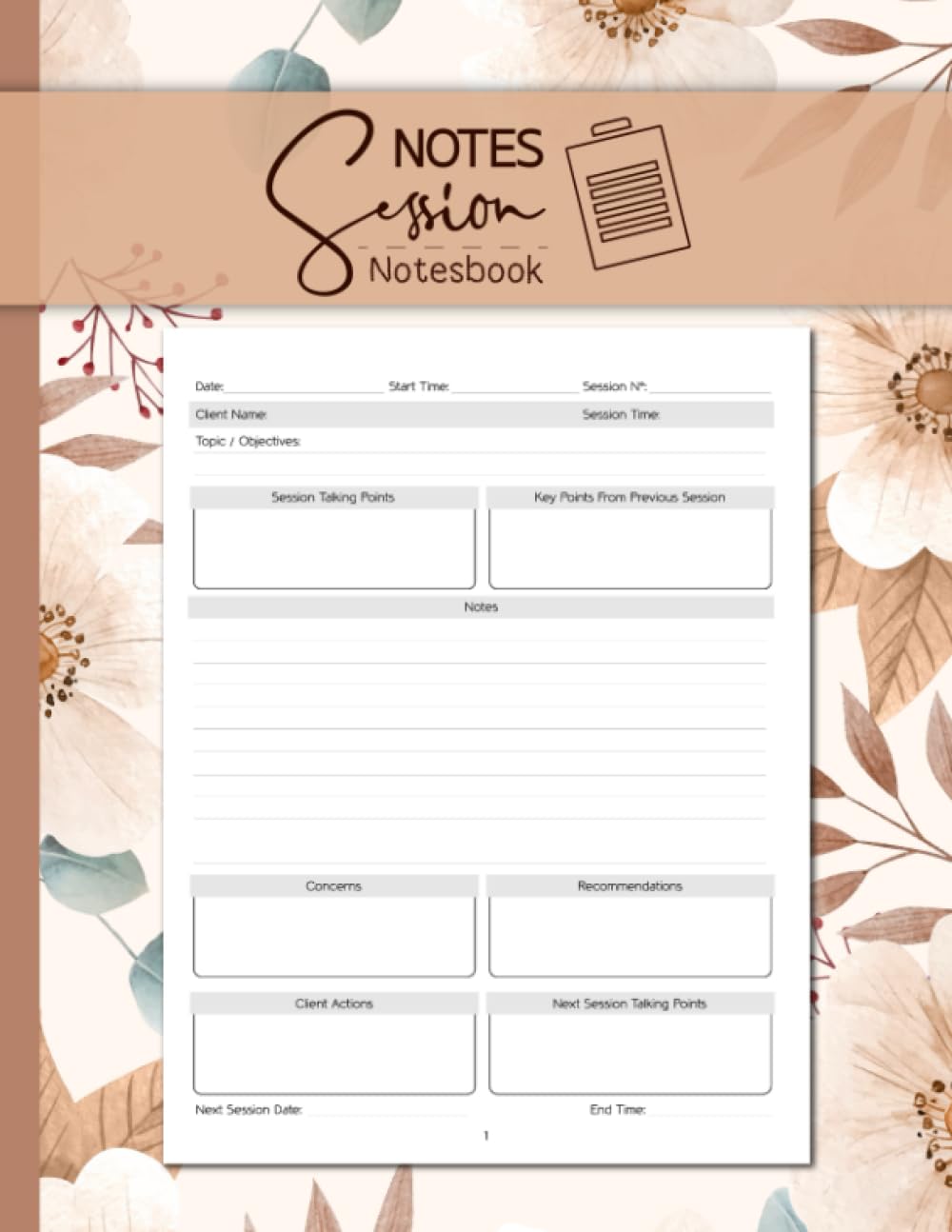 Session Notes Notebook: Client Session Organizer for Therapists, Social Workers, Counselors, and Coaches