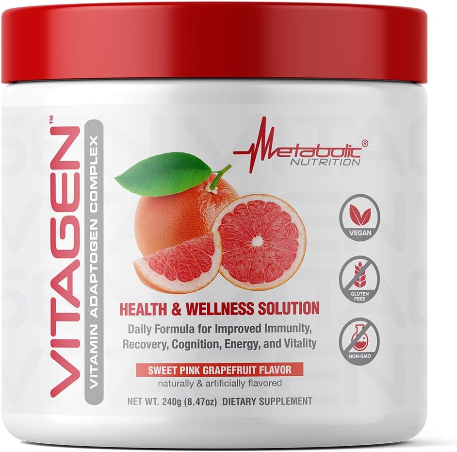 Metabolic Nutrition Vitagen, Complejo Vitamínico y Adaptógeno, 240 g (Sidra de Manzana)