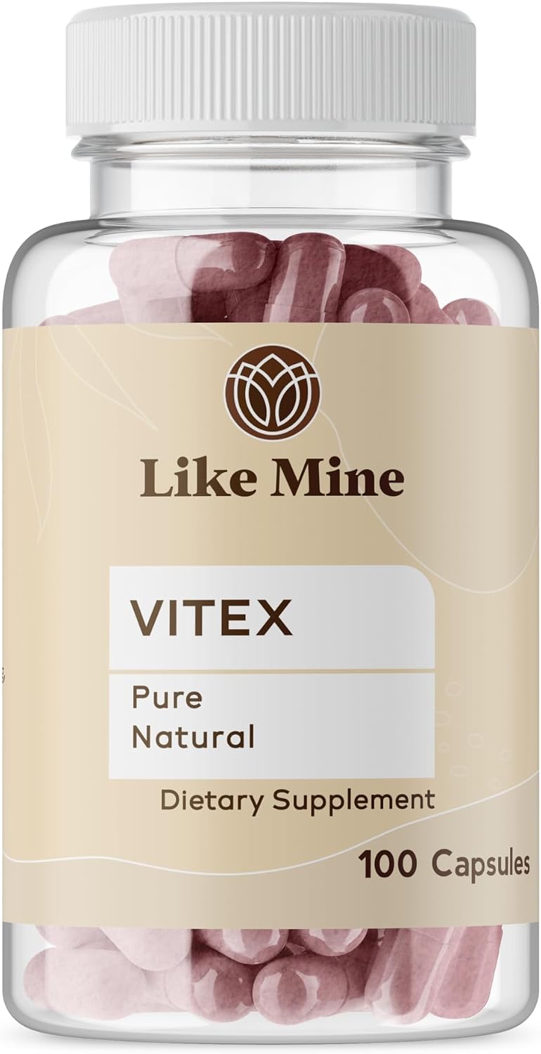 Like Mine Vitex (100 Cápsulas), Puro y Natural, Sin Aditivos ni Rellenos