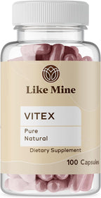 Like Mine Vitex (100 Cápsulas), Puro y Natural, Sin Aditivos ni Rellenos
