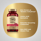 Piping Rock TMG Trimethylglycine | 1400 mg | 200 Cápsulas | Betaine Anhydrous Supplement | No Transgénico, Sin Gluten