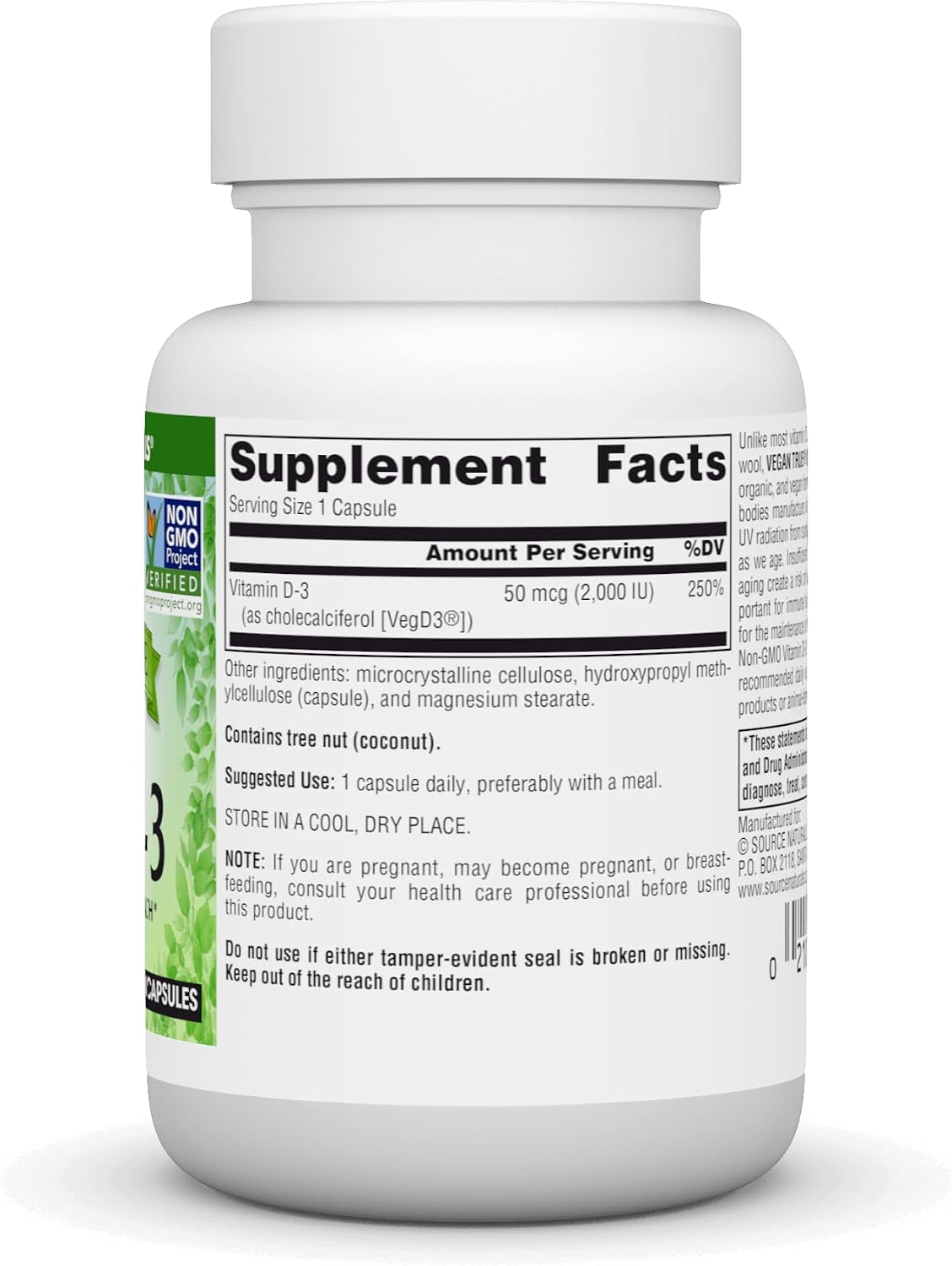 Source Naturals Vegan True Vitamina D-3, 2000 UI - 60 Cápsulas