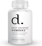 Daily Defense - Vitamina D3 y K2 2000 UI, 100 Comprimidos Masticables