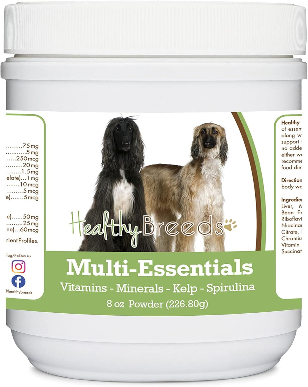 Healthy Breeds Afghan Hound Multi-Essentials en Polvo para Perros - Suplemento de Vitaminas, Minerales y Antioxidantes - 226 g
