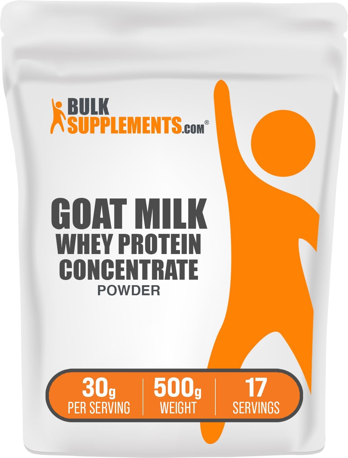 BulkSupplements Proteína de Suero de Leche de Cabra en Polvo - Sin Sabor, Sin Gluten, 500g