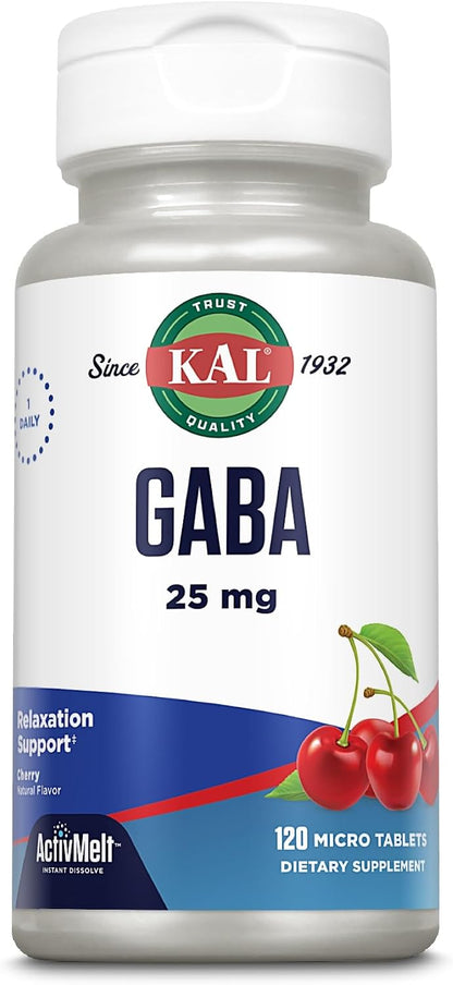 KAL GABA Suplemento, 120 Micro Comprimidos de Disolución Instantánea, Sabor Cereza Natural – Image 4