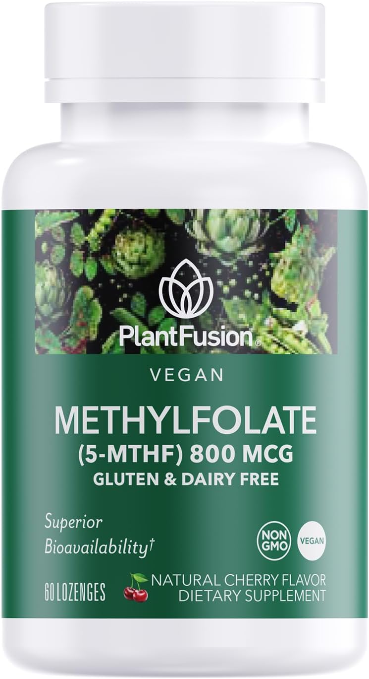 PlantFusion Metilfolato 5-MTHF Vegano de Alta Potencia – 60 Comprimidos Sublinguales
