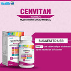 Dharma Healthvit Cenvitan Multivitamínico y Multimineral para Mujeres con 26 Nutrientes – 60 Comprimidos