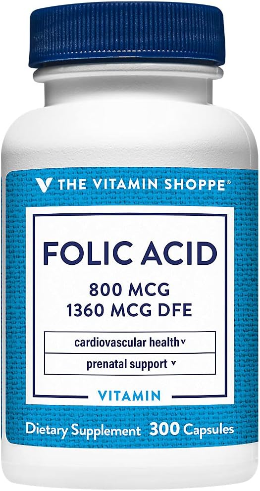 Ácido Fólico 800 mcg, 300 Cápsulas - Apoyo Prenatal