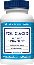 Ácido Fólico 800 mcg, 300 Cápsulas - Apoyo Prenatal