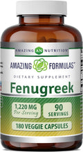 Amazing Formulas Fenugreek Seed 1220 mg - 180 Cápsulas Veganas