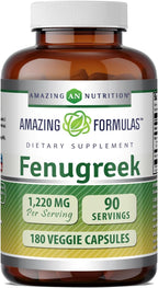 Amazing Formulas Fenugreek Seed 1220 mg - 180 Cápsulas Veganas