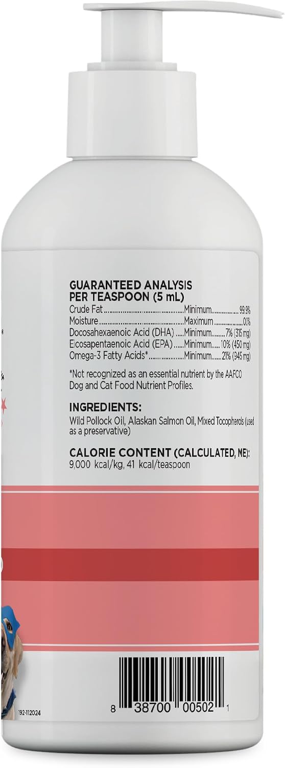 Dinovite SuprOmega Aceite de Salmón Salvaje para Perros y Gatos - Sin GMO - Omega 3 para Piel y Pelo - Suplemento Alimenticio - 473 ml
