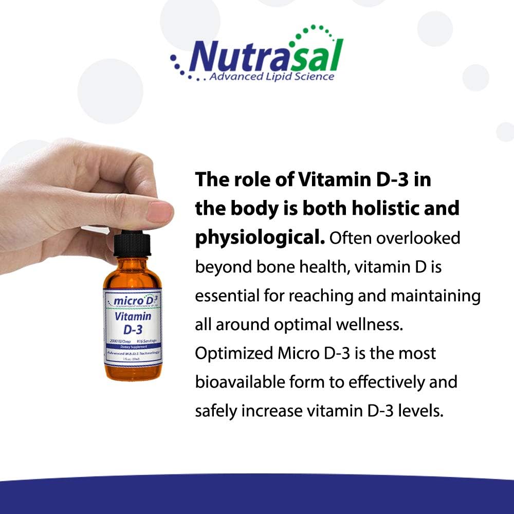 Nutrasal Micro D3 Gotas de Vitamina D3 - Alta Concentración 2 Millones UI - 30 ml