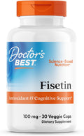Doctor's Best Fisetin 100 mg – 30 Cápsulas Veganas – Salud Cerebral y Apoyo Antioxidante