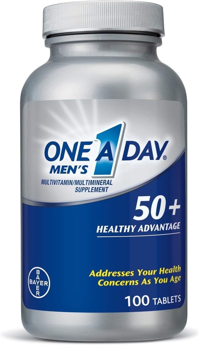 One-A-Day Men's 50+ Healthy Advantage Multivitamínico, 100 comprimidos (Paquete de 4)