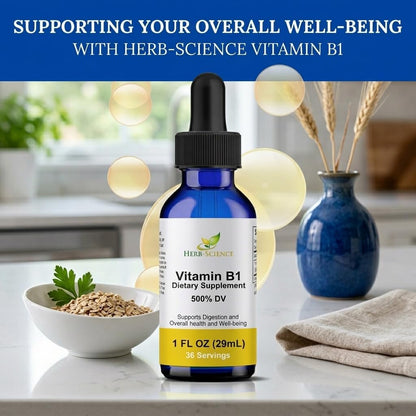 Herb-Science Vitamina B1 Líquida (Tiamina) - 6 mg por dosis, 36 dosis, 30 ml – Image 8