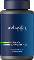 ProHealth Fisetin 125mg - 60 Cápsulas - Suplemento Antioxidante y Senolítico con Polifenoles y MCT