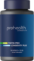 ProHealth Fisetin 125mg - 60 Cápsulas - Suplemento Antioxidante y Senolítico con Polifenoles y MCT