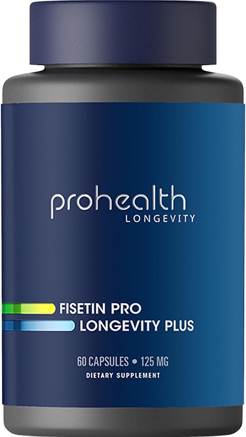 ProHealth Fisetin 125mg - 60 Cápsulas - Suplemento Antioxidante y Senolítico con Polifenoles y MCT