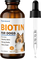 Suplemento Líquido de Biotina para Perros, 2000 mcg, con Colágeno y Vitaminas C y E, 59 ml