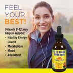 Nature's Life B12 Drops 5000 mcg - Methylcobalamin Vitamin B12 - Natural Mixed Berry Flavor Liquid Supplement, Sugar-Free 59 ml