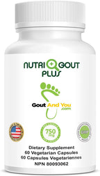 Gout and You NutriGout Plus - Suplemento para el Ácido Úrico - 60 Cápsulas Vegetarianas - 750 mg por Cápsula