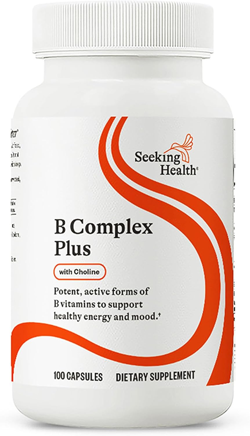 Seeking Health B Complex Plus - Complejo de Vitaminas B con Colina y Riboflavina - 100 Cápsulas