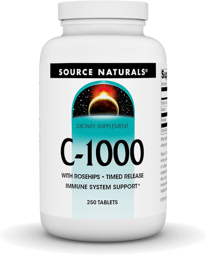 Source Naturals C-1000, con Escaramujo 1000 mg - 250 Comprimidos de Liberación Prolongada – Image 1