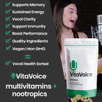 VitaVoice Nootrópicos y Vitaminas para Salud Vocal, Bienestar y Mente, 30 Cápsulas