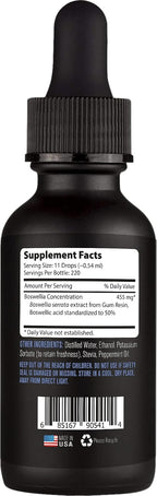 Lyfetrition Boswellia 455 mg - Extracto Líquido 118 ml - 220 Porciones - Alta Absorción - No Modificado Genéticamente - Certificado GMP - Sin Crueldad
