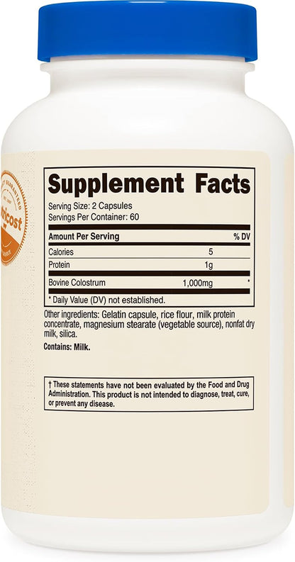 Nutricost Colostrum 1000mg por Dosis, 360 Cápsulas (3 Botellas) – Image 5