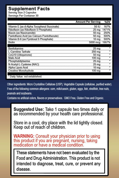 True Healing Naturals Mito Rescue – Suplemento de Apoyo Mitocondrial, 60 Cápsulas Vegetarianas – Image 2