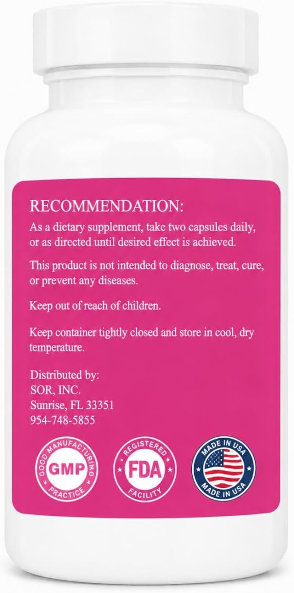 SOR, Inc. Super Strength Mammary Fórmula de Mejora del Pecho, 100 Cápsulas