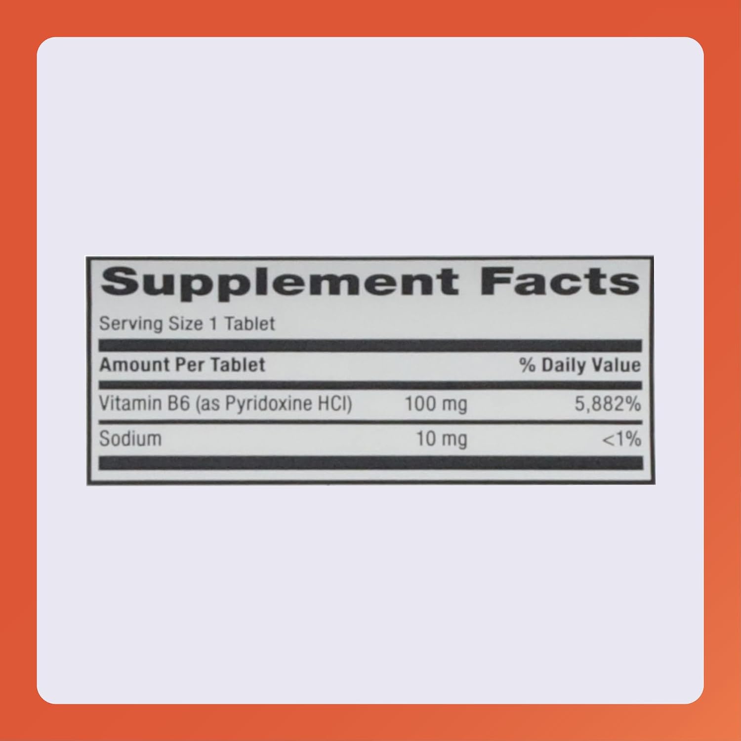 Rugby Vitamin B-6 Tablets - 100mg de Vitamina B6 - Suplemento Alimenticio - 100 Comprimidos