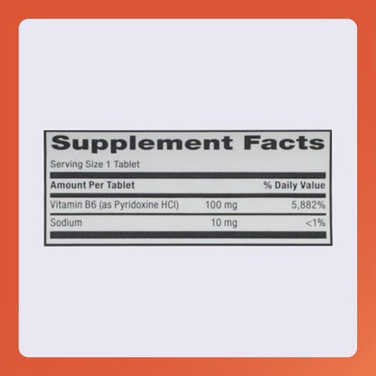 Rugby Vitamin B-6 Tablets - 100mg de Vitamina B6 - Suplemento Alimenticio - 100 Comprimidos – Image 4