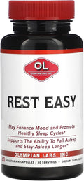 Olympian Labs Rest Easy Melatonin & Sleep Herbs - 60 Vegan Capsules