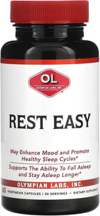 Olympian Labs Rest Easy Melatonin & Sleep Herbs - 60 Vegan Capsules
