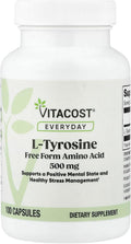 Vitacost Everyday, L-Tirosina, 500 mg, 100 Cápsulas