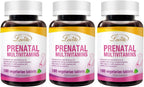 LOVITA Vitaminas Prenatales con Hierro 27 mg, Ácido Fólico 800 mcg y Calcio - 180 Comprimidos Veganos (Pack de 3)