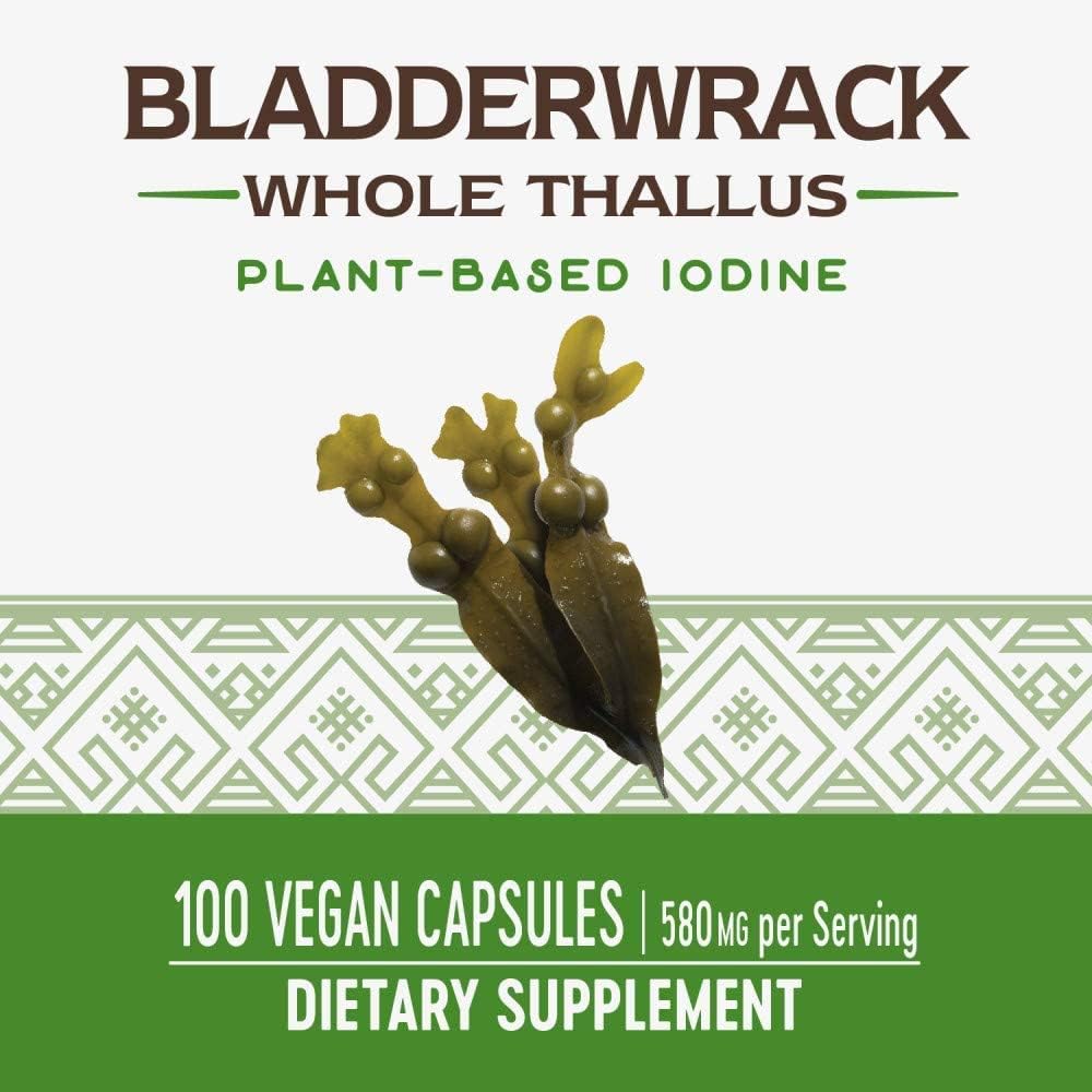 Nature's Way Fucus Vesiculosus (Fucus) Tallo Entero 580 mg, 100 Cápsulas (Paquete de 2)