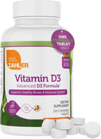 Zahler Vitamina D3 2000IU Masticable - 120 Comprimidos Sabor Naranja